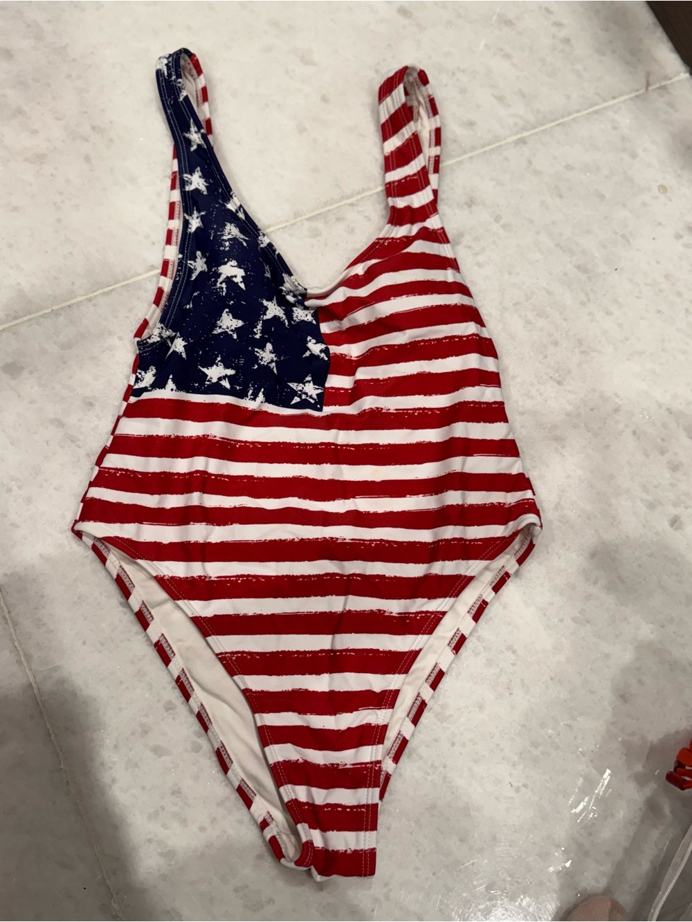 Xhilaration Red & White Striped One-Piece Swimsuit